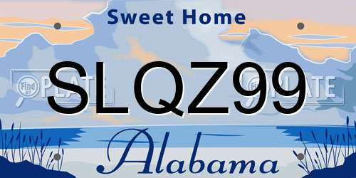 SLQZ99 Alabama License Plate