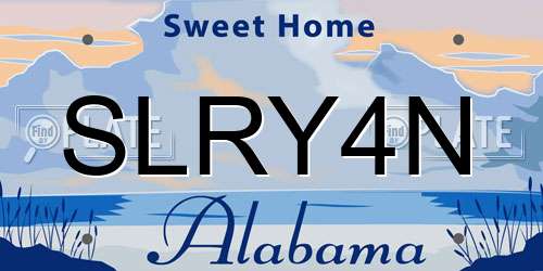 SLRY4N Alabama License Plate