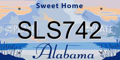 SLS742 Alabama License Plate