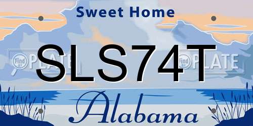 SLS74T Alabama License Plate