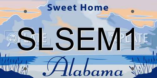 SLSEM1 Alabama License Plate