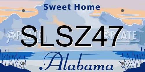 SLSZ47 Alabama License Plate