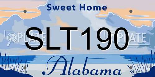 SLT190 Alabama License Plate