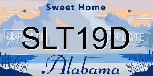 SLT19D Alabama License Plate