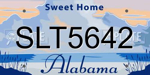SLT5642 Alabama License Plate
