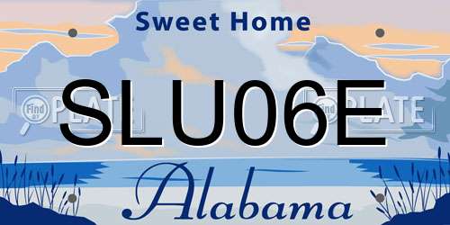 SLU06E Alabama License Plate