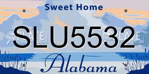 SLU5532 Alabama License Plate