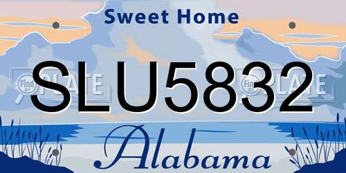 SLU5832 Alabama License Plate