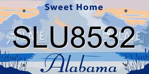 SLU8532 Alabama License Plate