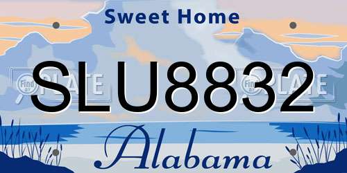 SLU8832 Alabama License Plate