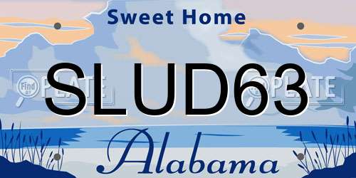 SLUD63 Alabama License Plate