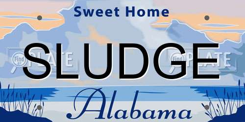 SLUDGE Alabama License Plate