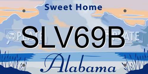 SLV69B Alabama License Plate