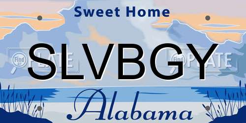SLVBGY Alabama License Plate