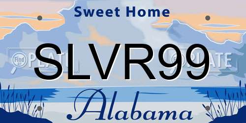 SLVR99 Alabama License Plate