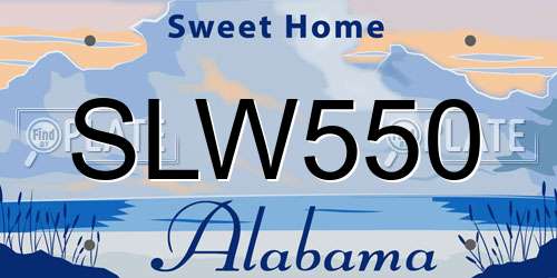 SLW550 Alabama License Plate