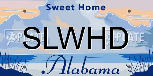 SLWHD Alabama License Plate