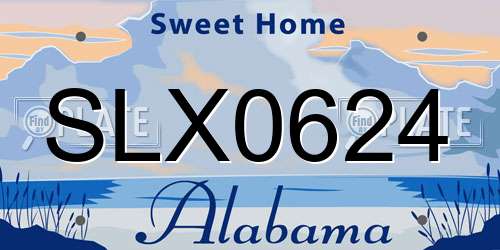 SLX0624 Alabama License Plate
