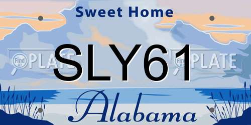SLY61 Alabama License Plate