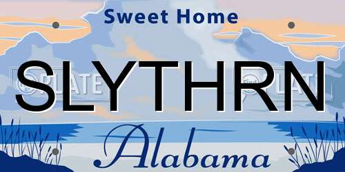 SLYTHRN Alabama License Plate
