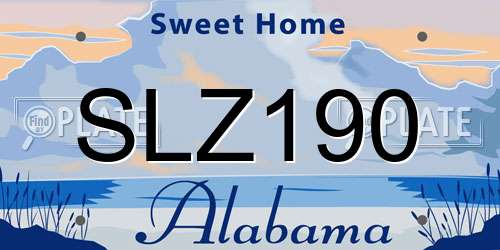 SLZ190 Alabama License Plate