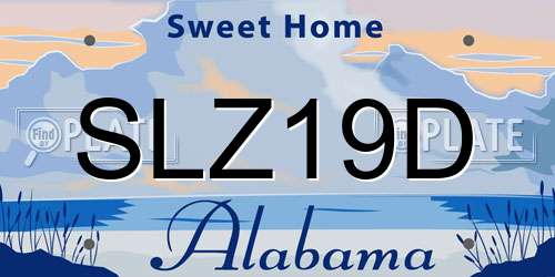 SLZ19D Alabama License Plate