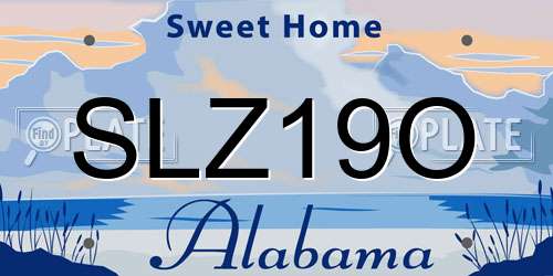 SLZ19O Alabama License Plate
