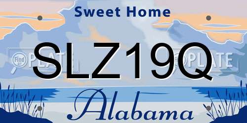 SLZ19Q Alabama License Plate