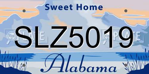 SLZ5019 Alabama License Plate