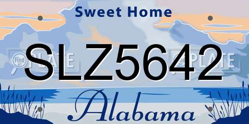 SLZ5642 Alabama License Plate