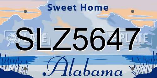 SLZ5647 Alabama License Plate