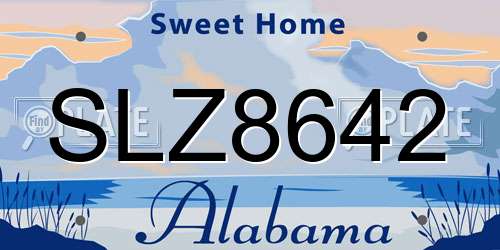 SLZ8642 Alabama License Plate