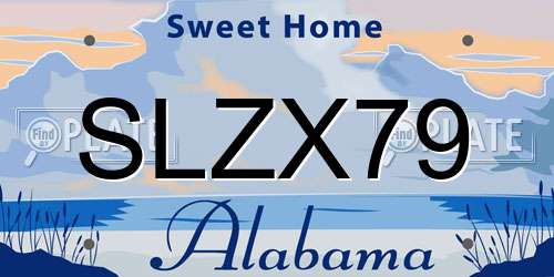 SLZX79 Alabama License Plate