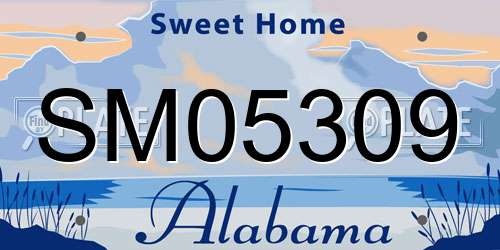 SM05309 Alabama License Plate