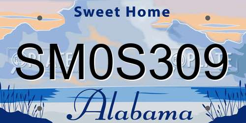 SM0S309 Alabama License Plate