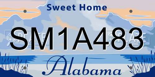 SM1A483 Alabama License Plate