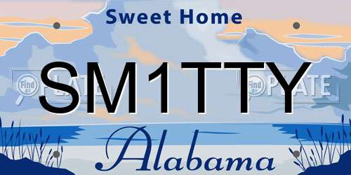 SM1TTY Alabama License Plate