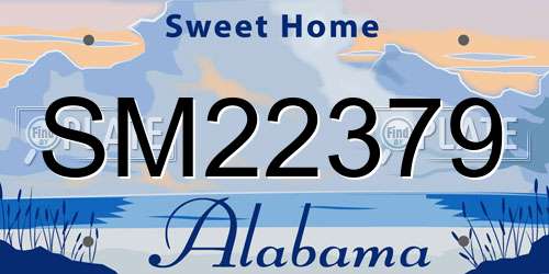SM22379 Alabama License Plate