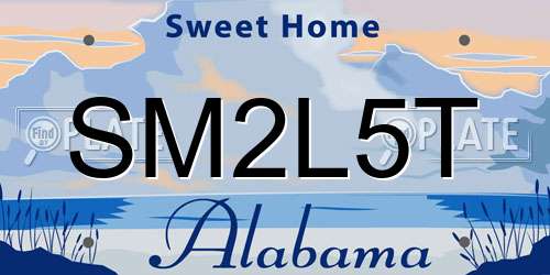 SM2L5T Alabama License Plate