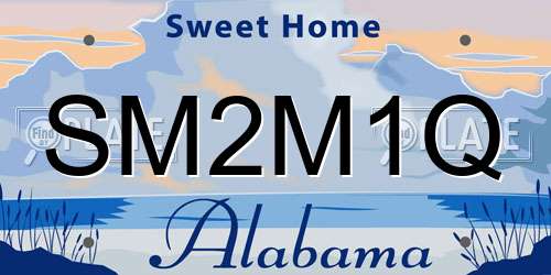 SM2M1Q Alabama License Plate