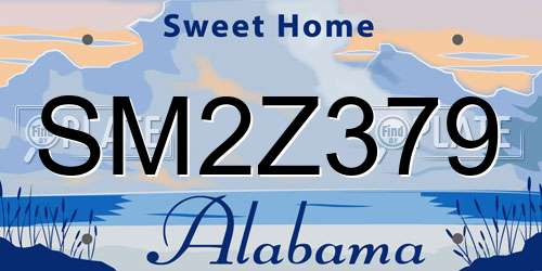 SM2Z379 Alabama License Plate