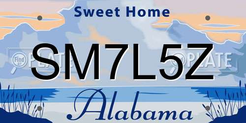 SM7L5Z Alabama License Plate