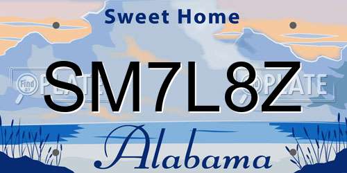 SM7L8Z Alabama License Plate