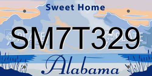 SM7T329 Alabama License Plate