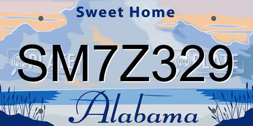 SM7Z329 Alabama License Plate