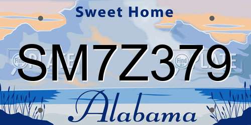 SM7Z379 Alabama License Plate