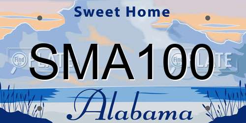 SMA100 Alabama License Plate