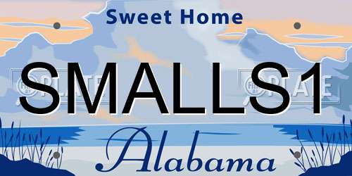 SMALLS1 Alabama License Plate