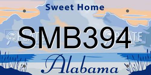 SMB394 Alabama License Plate