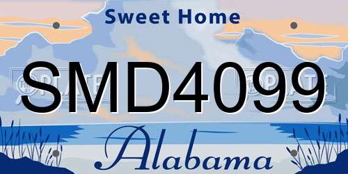 SMD4099 Alabama License Plate